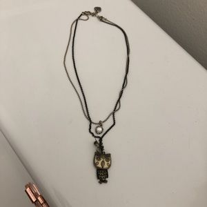 Betsey Johnson Rustic Owl Necklace